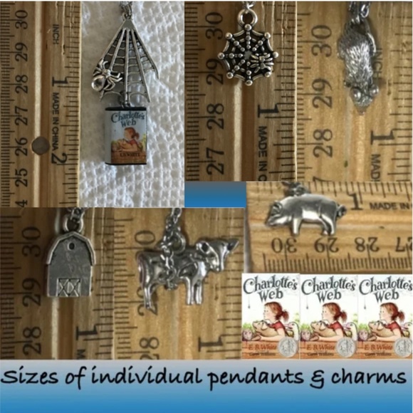 Charlotte’s Web by E. B. White Handmade Literature Necklace, Book Cover, Spider - Picture 14 of 16